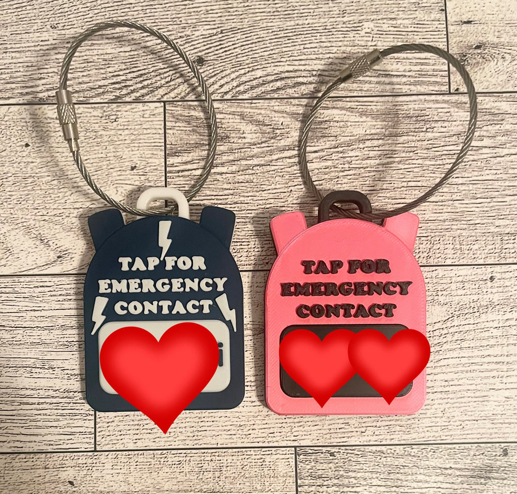 NFC Emergency Contact Backpack Tag