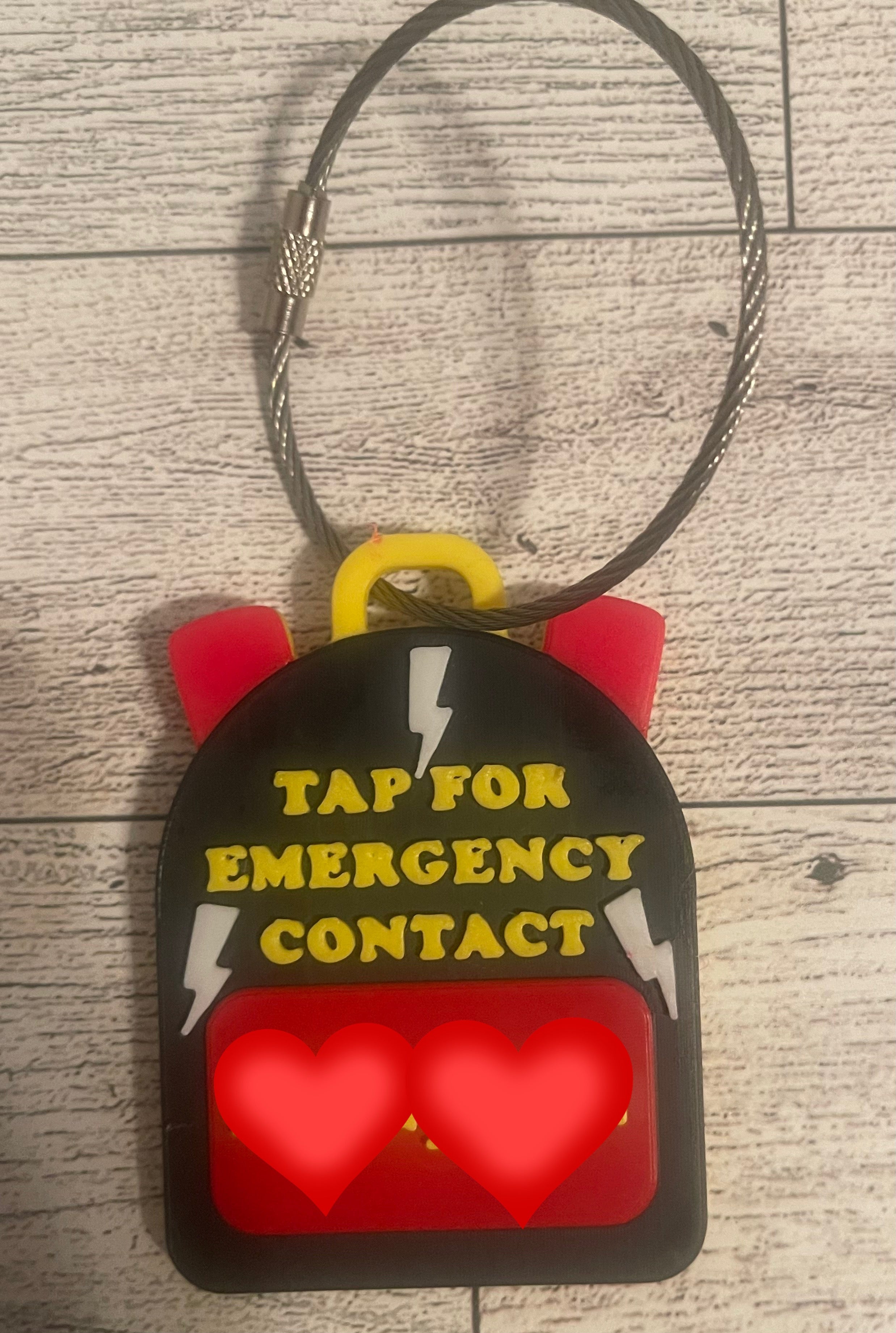 NFC Emergency Contact Backpack Tag